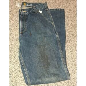 Carhartt Carpenter Jeans Mens 32x36 Denim Work Pants Relaxed Fit Blue 103327 966